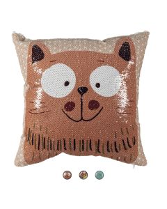 Cuscino arredo 40x40 cm gatto con paillettes