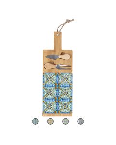 Set tagliere e 2 coltelli da formaggio