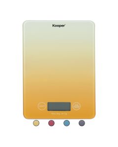 Bilancia da cucina digitale 5 Kg, top in vetro temperato, Kooper