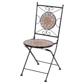 Sedia pieghevole in ferro e ceramica