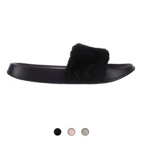 Ciabatte in ecopelliccia suola in eva, Piuma