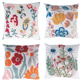 Cuscino arredo 45x45 cm ricamo floreale in rilievo, Sibilla