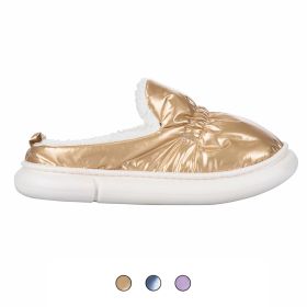 Pantofole donna, tomaia lucida, imbottitura interna in sherpa, LeFlaf