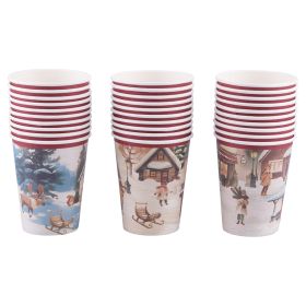 Set 18 bicchieri monouso, Winter Village