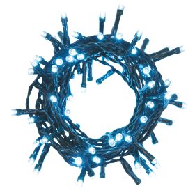 Filo 100 led bianco freddo 4,5 m, uso esterno, 8 giochi luce, Santa&#39;s House