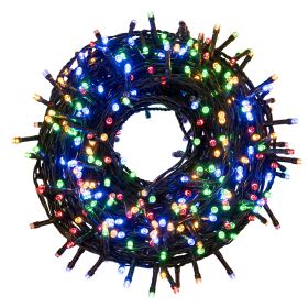 Filo 500 led multicolor 22,5 m, uso esterno, 8 giochi luce, Santa&#39;s House