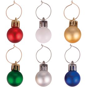 Set 6 segna bicchieri matt per calici e fl&#251;te, oro, Xmas Charms