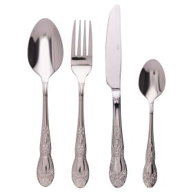 Set 24 posate in acciaio inox, silver lucido, Wonderland