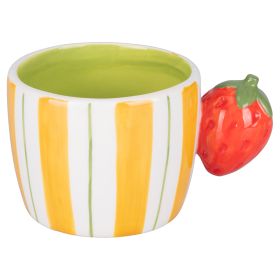 Mug 350 ml in ceramica, impugnatura design fragola, Fruit Life