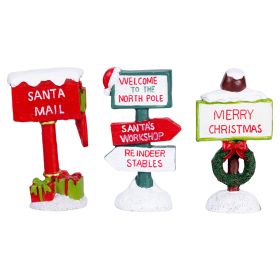 Cartello villaggio natalizio h. 8 cm, Santa&#39;s House