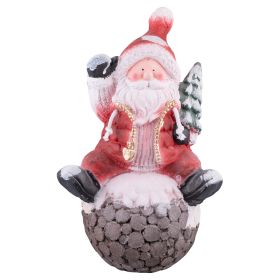Babbo Natale su sfera decorativa in poliresina h. 48 cm, Santa&#39;s House