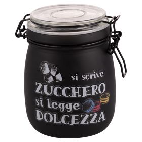 Barattolo zucchero 800 ml in vetro, Si scrive si legge S&#236;Chef