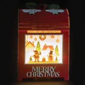 Decorazione natalizia cassetta delle lettere con Babbo Natale, in legno h. 30 cm, Xmas