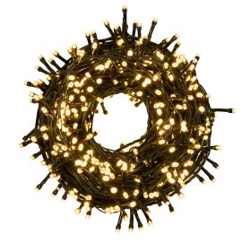 Filo 500 led bianco caldo 22,5 m, uso esterno, 8 giochi luce, Santa&#39;s House