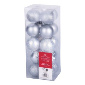 Set 20 palle di Natale argento assortite &#216; 6 cm, Santa&#39;s House