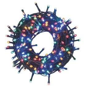 Filo 300 led multicolor 9 m, uso esterno, 8 giochi di luce, Santa&#39;s House