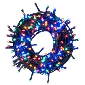 Filo 300 led multicolor13,5 m, uso esterno, 8 giochi luce, Santa&#39;s House