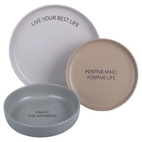 Servizio piatti 3 pezzi in gres, Motivation Colors