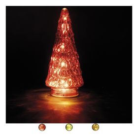 Alberello di Natale led in vetro h. 24 cm, Santa&#39;s House