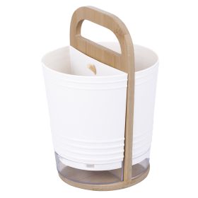 Scolaposate con base in bamb&#249;, 15x14,2x22 cm, bianco, S&#236;Chef