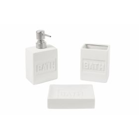 Set bagno 3 pezzi bianco