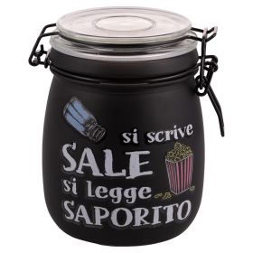 Barattolo sale 800 ml in vetro, Si scrive si legge S&#236;Chef
