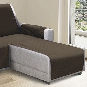 Copridivano marrone 3 posti con penisola reversibile, 240x305 cm, Sibilla