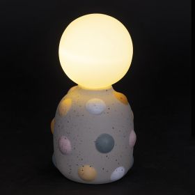 Lampada globo led a batteria in gres h. 18 cm, base pois