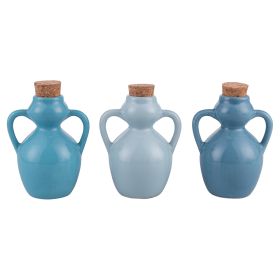 Anfora mini oliera 107 ml in ceramica e sughero, Ocean