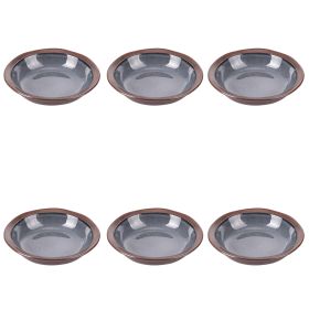 Set 6 piatti fondi grigio marino in gres