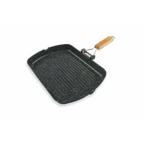 Bistecchiera antiaderente 26x36 cm, induzione, manico pieghevole, SìChef