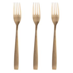 Set 3 forchette oro satinato, Manhattan Sibilla