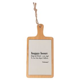 Tagliere in legno di bamb&#249; e ceramica 15x29,5 cm, Victionary