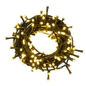 Filo 180 led bianco caldo 8 m, uso esterno, 8 giochi luce, Santa&#39;s House