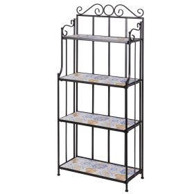 Scaffale 4 ripiani da esterno in ferro e ceramica, Tuscany Est&#233;