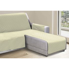 Copridivano avorio 3 posti con penisola reversibile, 240x305 cm, Sibilla