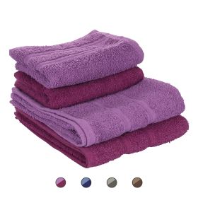 Set 4 asciugamani 2 viso e 2 ospite in cotone, Sibilla