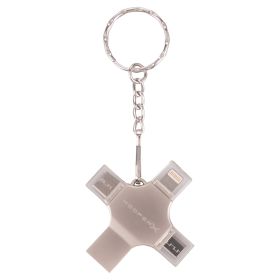 Pennetta USB multicompatibile 64 Gb, 4 in 1, con portachiavi, Kooper X