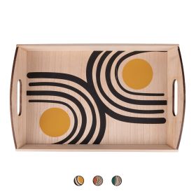 Vassoio rettangolare 45x30 cm in legno, doppia impugnatura, Venice Lido