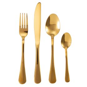Set 4 posate in acciaio, oro lucido, 5Th Avenue Sibilla