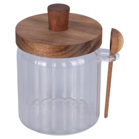 Barattolo 460 ml in vetro borosilicato e acacia, Glass