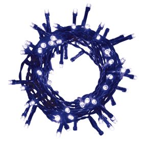 Filo 100 led blu 4,5 m, uso esterno, 8 giochi luce, Santa&#39;s House