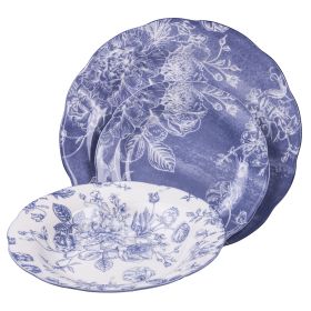 Servizio piatti 18 pezzi in porcellana, lilla, Fleurette