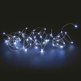 Filo 30 microled a batteria, bianco freddo, uso interno, 3 m, Santa&#39;s House