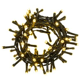 Filo 100 led bianco caldo 4,5 m, uso esterno, 8 giochi luce, Santa&#39;s House