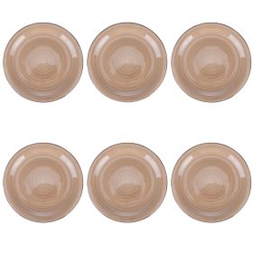 Set 6 piatti frutta in gres dipinto a mano, terracotta, 4 Toni