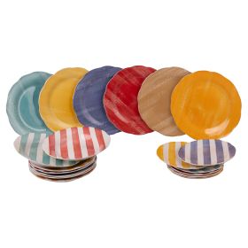 Servizio piatti 18 pezzi in porcellana, Versilia