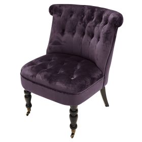 Poltrona salotto con ruote design vintage, prugna, Sibilla