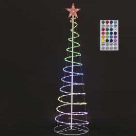 Albero a spirale 32 giochi luce  RGB h.180 cm, Santa&#39;s House