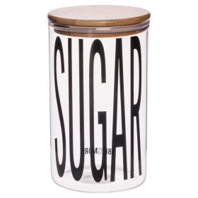 Barattolo zucchero 1 L in vetro, coperchio in bamb&#249;, Bigismore
